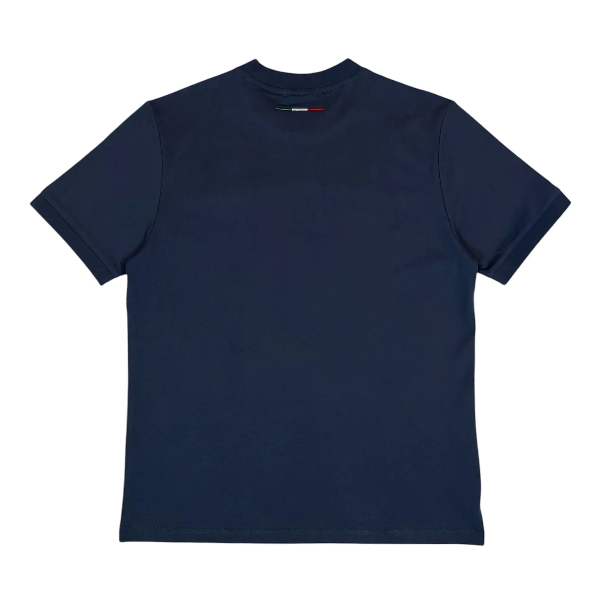 Navy 100% Cotton T Shirt - Back View.