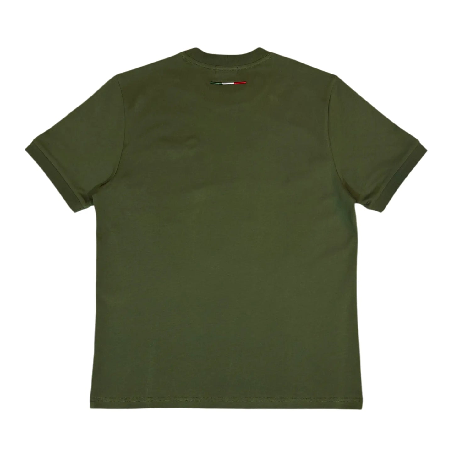 Khaki 100% Cotton T Shirt - Back View with Minimalist Design